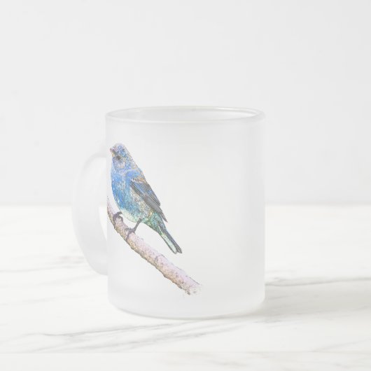 Indigo-Flaggen-Bild Mattglastasse (Vorderseite Links)