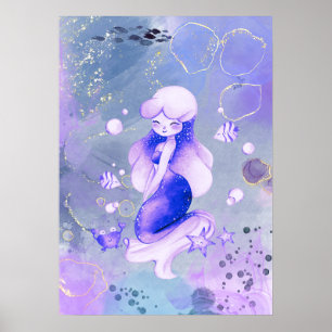 Indigo Flame die Meerjungfrau Poster