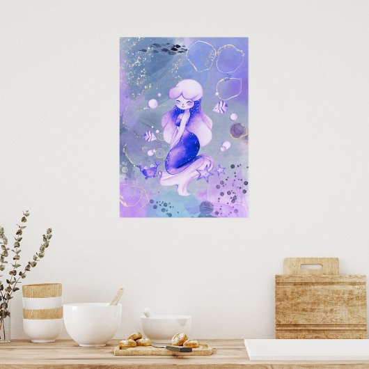 Indigo Flame die Meerjungfrau Poster (Küche)