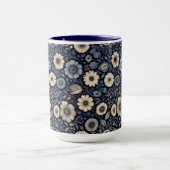 Indigo Floral Art | Burne-Jones Inspiriertes Desig Tasse (Zentrum)