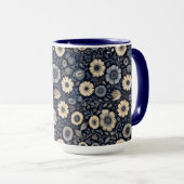 Indigo Floral Art | Burne-Jones Inspiriertes Desig Tasse (VorderseiteRechts)