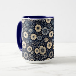 Indigo Floral Art | Burne-Jones Inspiriertes Desig Tasse