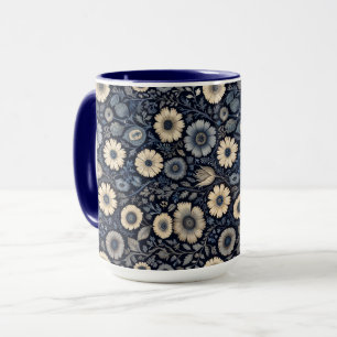 Indigo Floral Art   Burne-Jones Inspiriertes Desig Tasse