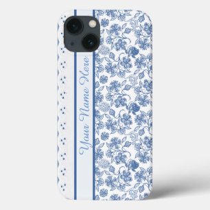Indigo Floral Imitate Lace Samsung Galaxy Hinweis iPhone 13 Hülle