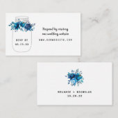 Indigo Floral Mason Jar uAwg Website-Karte Begleitkarte (Vorne/Hinten)