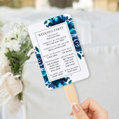 Indigo Floral Wedding Program Fan Fächer