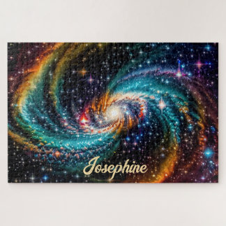 Indigo Galactic Spiral in Deep Outer Space Name Puzzle