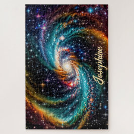 Indigo Galactic Spiral in Deep Outer Space Name Puzzle