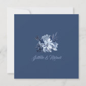 Indigo Garden Blumenplatz Einladung zur Hochzeit (Rückseite)