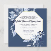 Indigo Garden Blumenplatz Einladung zur Hochzeit (Vorderseite)