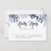 Indigo Garden Floral Wedding RSVP Response Card (Vorderseite)
