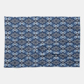 Indigo Garden Tile - Blau und Weiß Geschirrtuch (Horizontal)