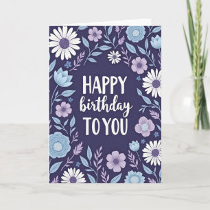 Indigo-Gedenkkarte zum Geburtstag Karte