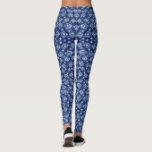 Indigo Gefärbte Krawatte Blau Weißer Asiatischer E Leggings (Rückseite)