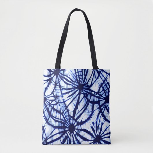 Indigo Gefärbte Krawatte Tote Bag Tasche (Vorderseite)