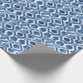 Indigo Geometric Tile Wrapping Paper Geschenkpapier (Ecke)