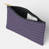 Indigo gestickte Diamanten Zubehörtasche (Offen)