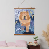 INDIGO glatter Chow hängende Tapisserie Wandteppich Mit Holzrahmen (Schlafzimmer)