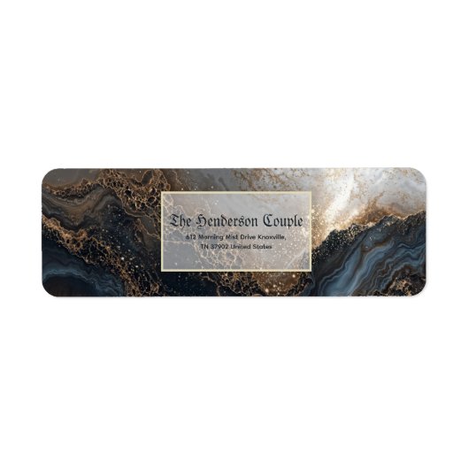 Indigo Gold Foil Agate Return Address (Vorne)