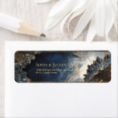 Indigo Gold Foil Crystal Geode Return Address (Insitu)