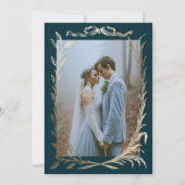 Indigo Gold Ivy Ornament Hochzeit Einladung (Rückseite)