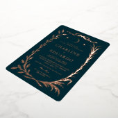 Indigo Gold Ivy Ornament Wedding Invitation Folieneinladung (Gedreht)