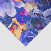 Indigo-GoldAquarell-Geldstrafe mit Blumen Seidenpapier (Ausschnitt)