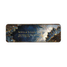 Indigo Goldfolie Kristallgeode Rücksendeadresse