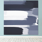 Indigo Gray Blue Pinselstriche Leinwanddruck (Insitu (Holzboden))