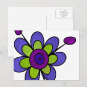 Indigo & Green Fun Blume Postkarte (Vorne/Hinten)