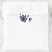 Indigo & Green Fun Blume Runder Aufkleber (Tasche)
