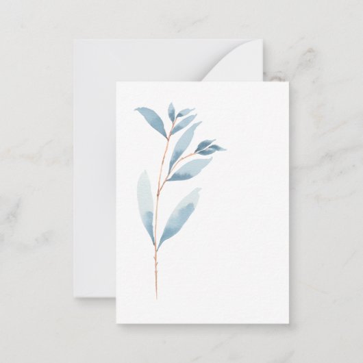 Indigo Hand bemalt Aquarell botanischen Dank Mitteilungskarte (Rückseite)