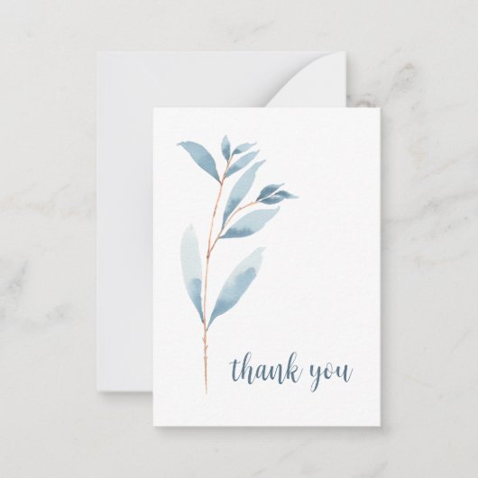 Indigo Hand bemalt Aquarell botanischen Dank Mitteilungskarte (Vorderseite)