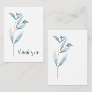 Indigo Hand bemalt Aquarell botanischen Dank Mitteilungskarte