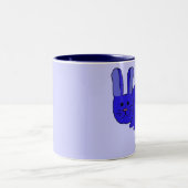 Indigo-Häschen-Tasse Zweifarbige Tasse (Mittel)