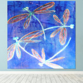 Indigo Haze Libellen flattern Leinwanddruck (Insitu (Holzboden))