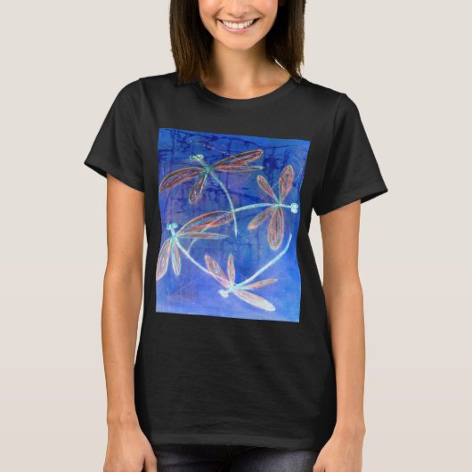 Indigo Haze Libellen flattern T-Shirt (Vorderseite)