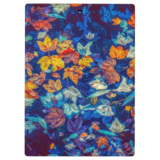 Indigo-Herbstlaub wirbeln Klemmbrett (Rückseite)