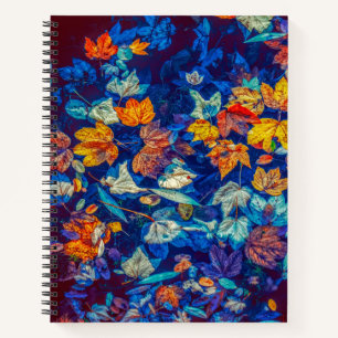 Indigo-Herbstlaube wirbeln Notizblock