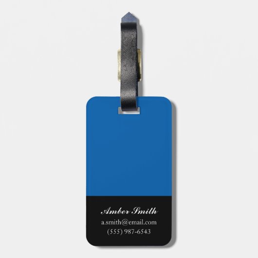 Indigo Hibiskus Gepäckanhänger (Rückseite vertikal)