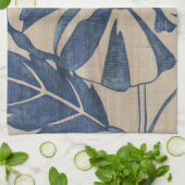 Indigo Hibiskus Geschirrtuch (Gefaltet)