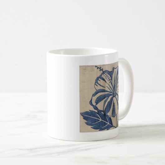 Indigo Hibiskus Kaffeetasse (VorderseiteRechts)