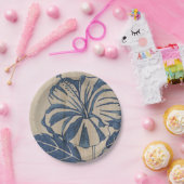 Indigo Hibiskus Pappteller (Party)