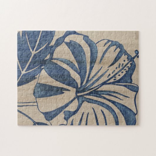 Indigo Hibiskus Puzzle (Horizontal)