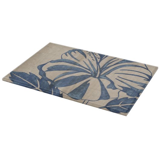 Indigo-Hibiskus Schneidebrett (Ecke)