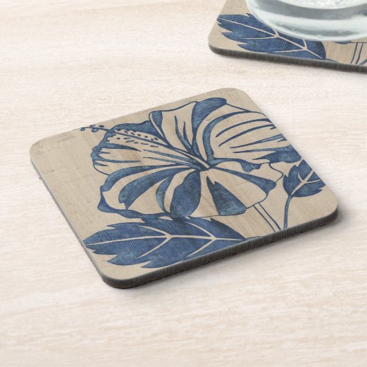 Indigo Hibiskus Untersetzer (Linke Seite)