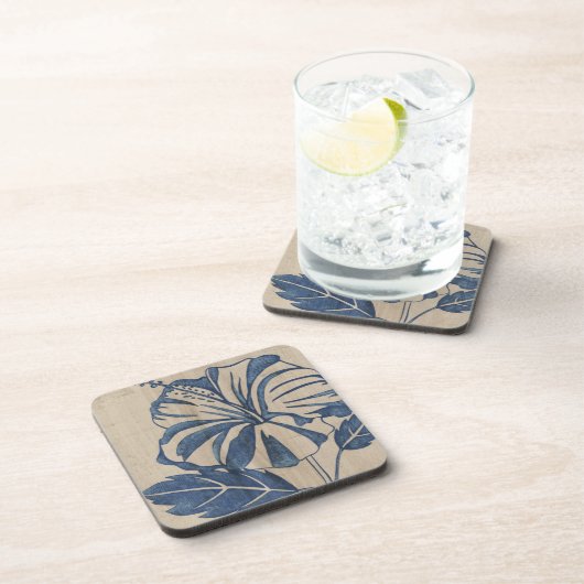 Indigo Hibiskus Untersetzer (Rechte Seite)