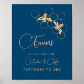 Indigo & Honeycomb Polterabend Gevor Table Sign Poster (Vorne)