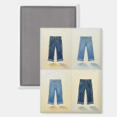 Indigo Icons Painterly Denim Art Denimhead Magnet (Vorderseite/Rückseite)