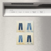 Indigo Icons Painterly Denim Art Denimhead Magnet (In Situ (Geschirrspüler))